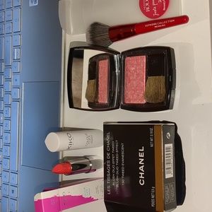 Chanel blush duo Tweed effect 130 blush Kika click lipstick 02 NIB makeup lot